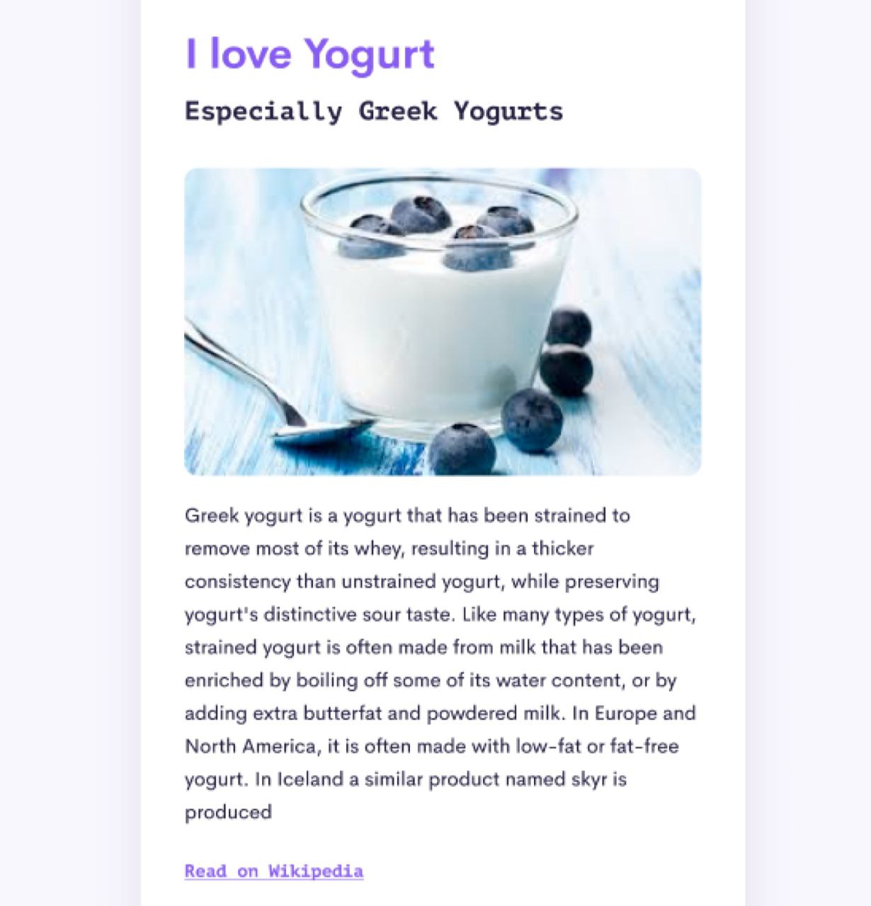 Yogurt project